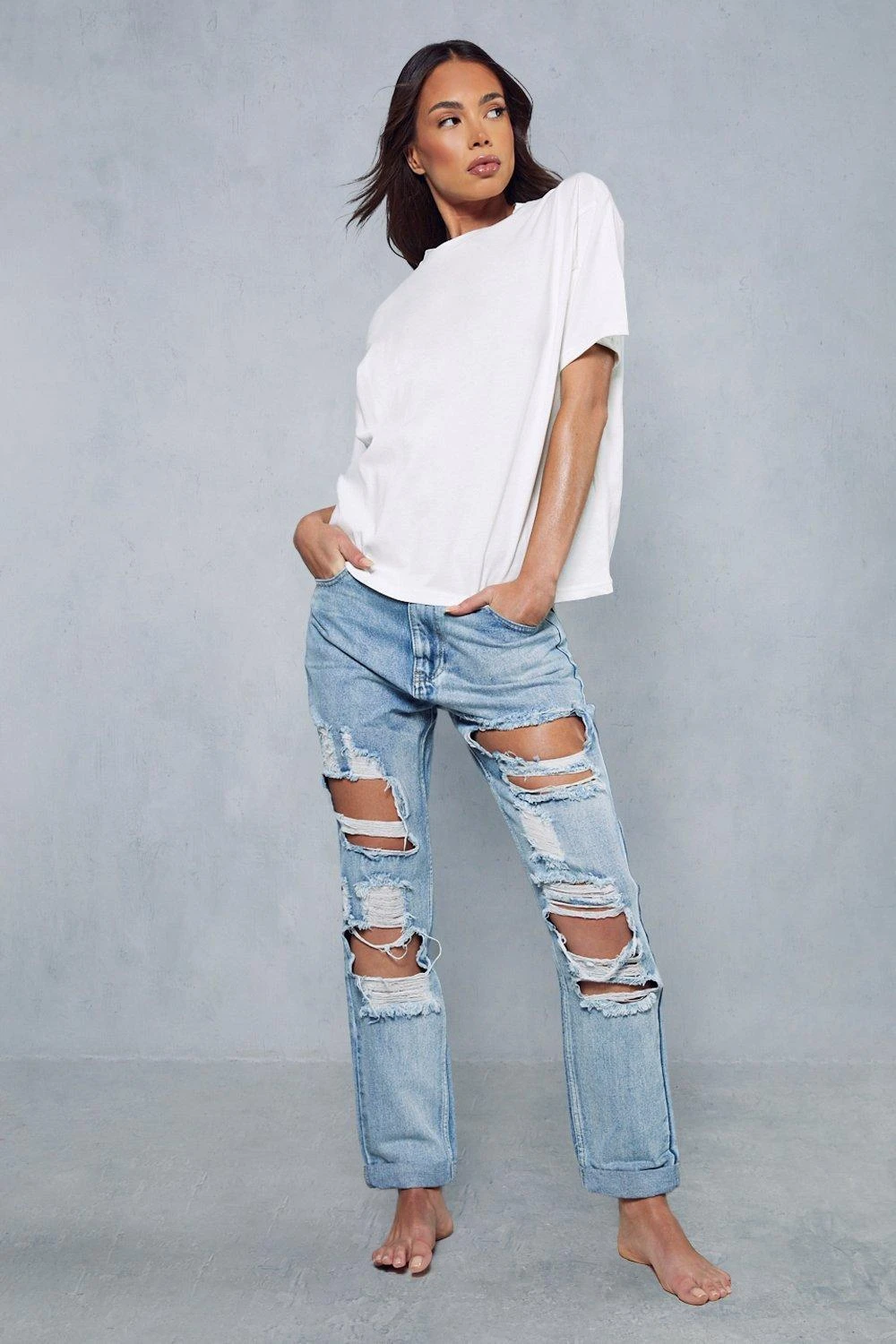 Extreme Distressed Mom Jeans 6 Extreme Distressed Mom Jeans - Image 6