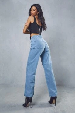 Front Panel Detail Straight Leg Jean -Cheap Dress Store light wash front panel detail straight leg jean 2