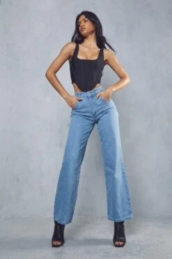 Front Panel Detail Straight Leg Jean