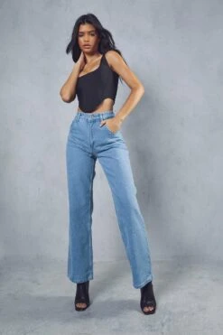 Front Panel Detail Straight Leg Jean -Cheap Dress Store light wash front panel detail straight leg jean 3