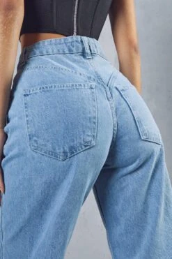 Front Panel Detail Straight Leg Jean -Cheap Dress Store light wash front panel detail straight leg jean 4