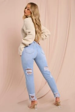 Mid Rise Extreme Distressed Skinny Jeans 6 Mid Rise Extreme Distressed Skinny Jeans -Cheap Dress Store light wash mid rise extreme distressed skinny jeans 2