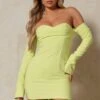 Corset Drape Bust Split Sleeve Mini Dress