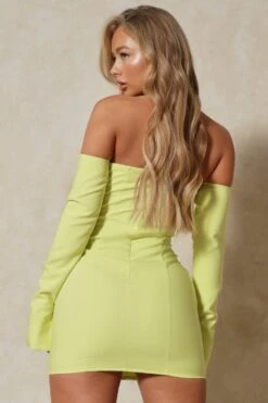 Corset Drape Bust Split Sleeve Mini Dress 7 Corset Drape Bust Split Sleeve Mini Dress -Cheap Dress Store lime corset drape bust split sleeve mini dress 2