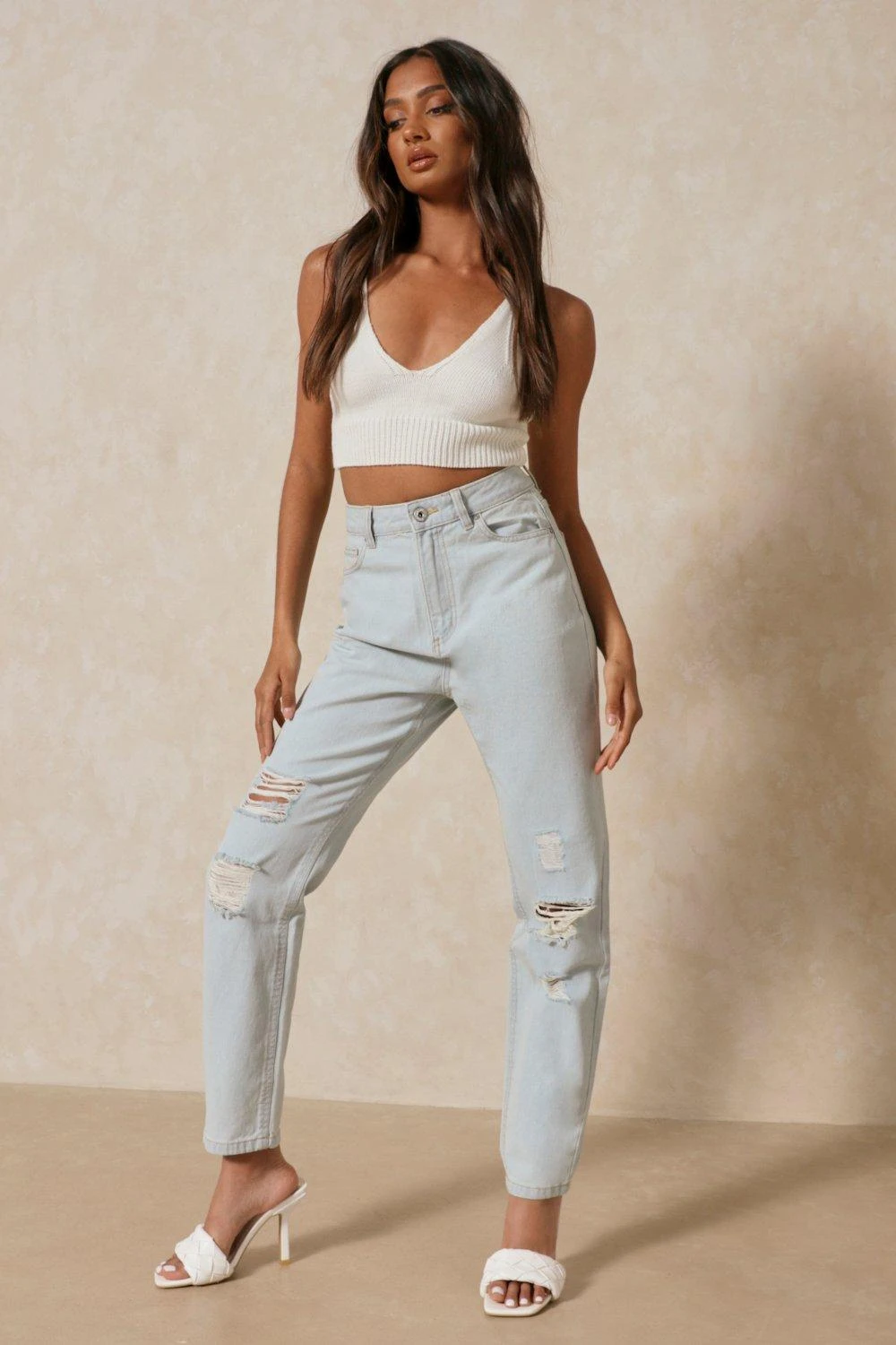 Mid Rise Super Distressed Boyfriend Jean 4 Mid Rise Super Distressed Boyfriend Jean - Image 4