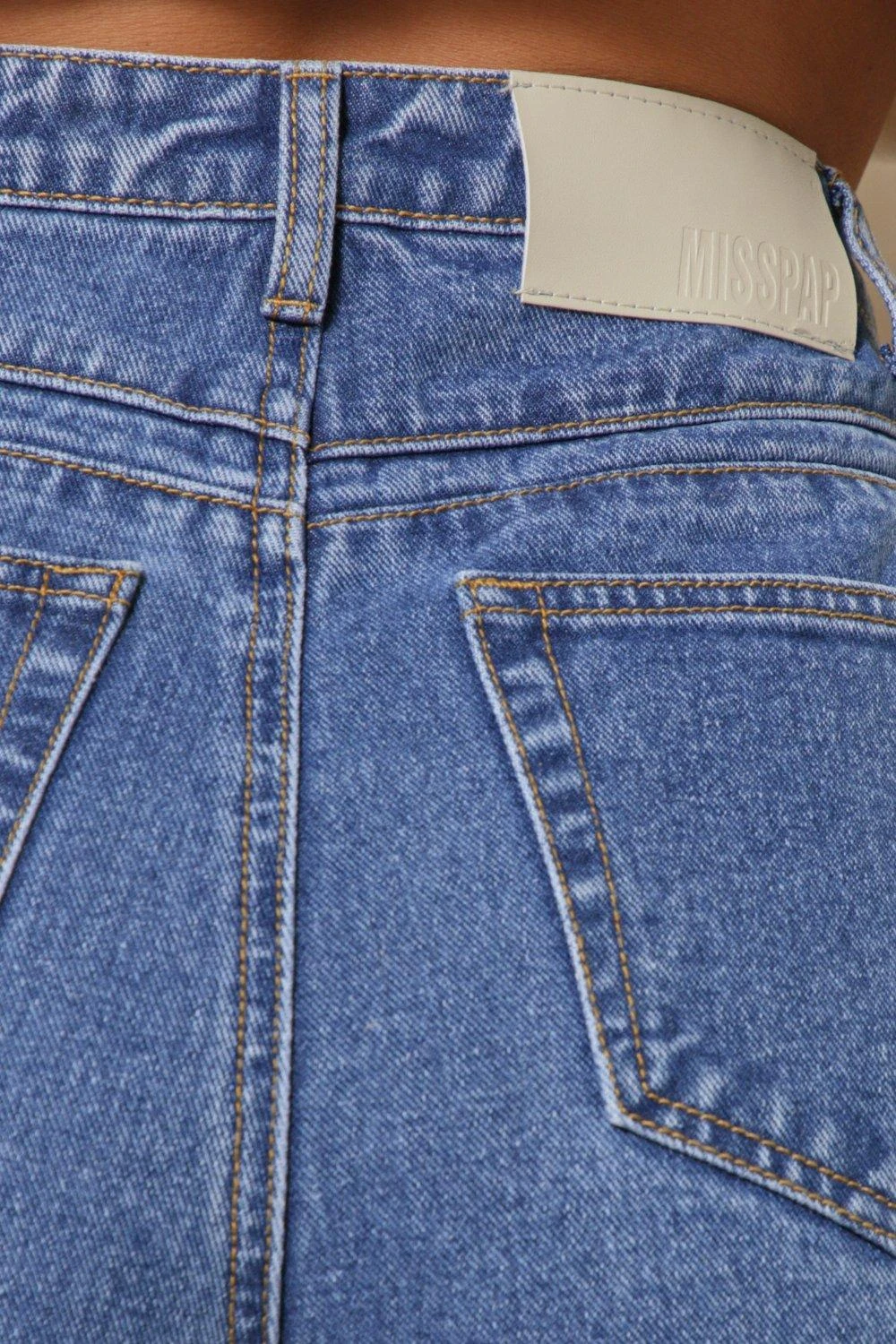 Mid Wash Bleached Seams Straight Leg Jean 3 Mid Wash Bleached Seams Straight Leg Jean - Image 3