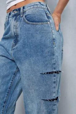 Straight Leg Rip Detail Baggy Jean 11 Straight Leg Rip Detail Baggy Jean -Cheap Dress Store mid blue straight leg rip detail baggy jean 5