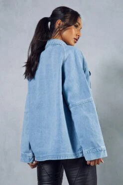 Oversized Denim Utility Jacket 8 Oversized Denim Utility Jacket -Cheap Dress Store mid wash oversized denim utility jacket 2