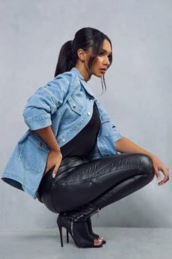 Oversized Denim Utility Jacket 10 Oversized Denim Utility Jacket -Cheap Dress Store mid wash oversized denim utility jacket 4