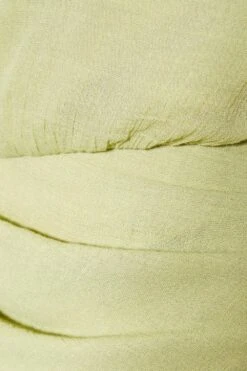 Linen Twist Asymmetric Neckline Ruched Midi Dress -Cheap Dress Store mint linen twist asymmetric neckline ruched midi dress 4