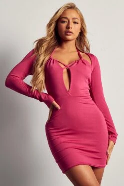 Recycled Strappy Long Sleeve Mini Dress -Cheap Dress Store orchid recycled strappy long sleeve mini dress 2