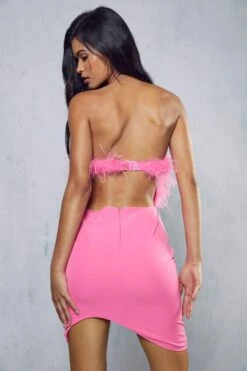 Curved Hem Feather Mini Dress 7 Curved Hem Feather Mini Dress -Cheap Dress Store pink curved hem feather mini dress 2