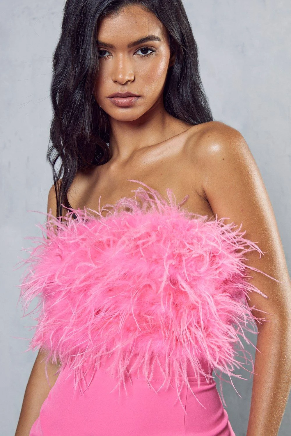 Curved Hem Feather Mini Dress 5 Curved Hem Feather Mini Dress - Image 5