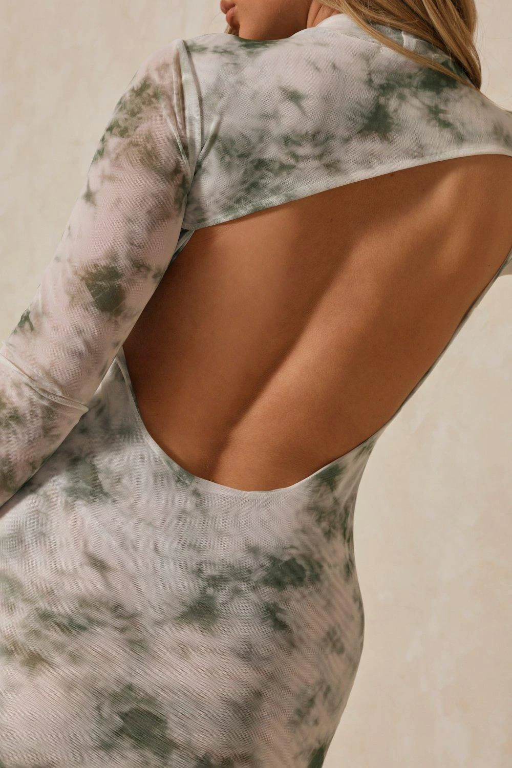 Missé Marble Print Mesh Extreme Backless Mini Dress 2 Missé Marble Print Mesh Extreme Backless Mini Dress - Image 2