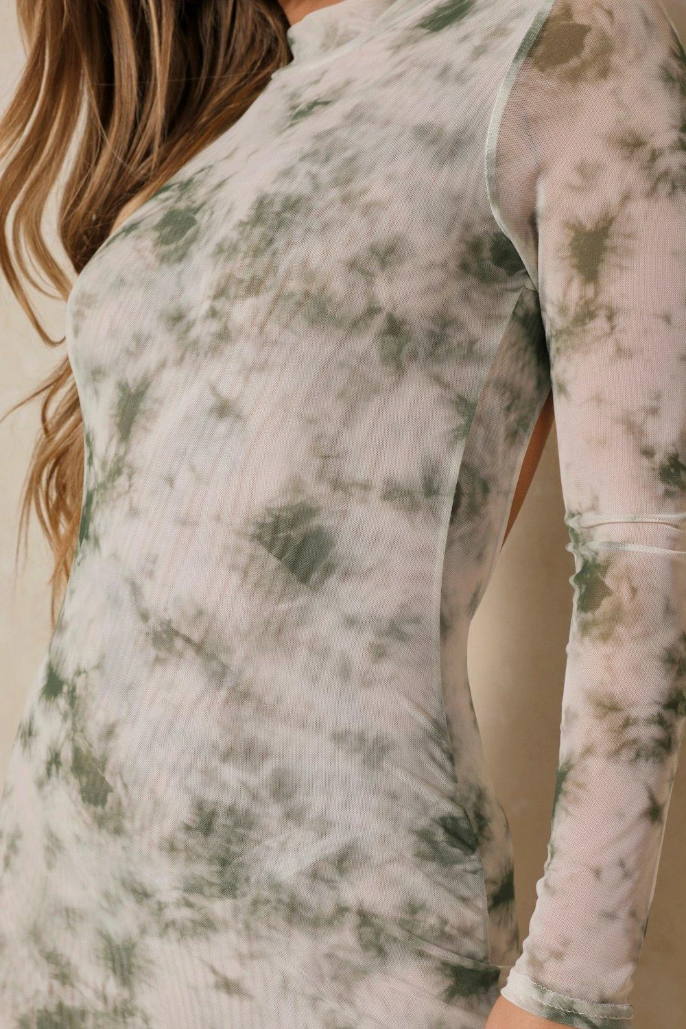 Missé Marble Print Mesh Extreme Backless Mini Dress 5 Missé Marble Print Mesh Extreme Backless Mini Dress - Image 5