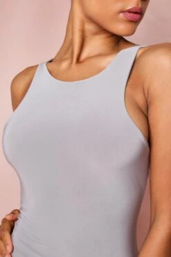 Sleeveless Double Layer Mini Dress 7 Sleeveless Double Layer Mini Dress -Cheap Dress Store silver grey sleeveless double layer mini dress 3