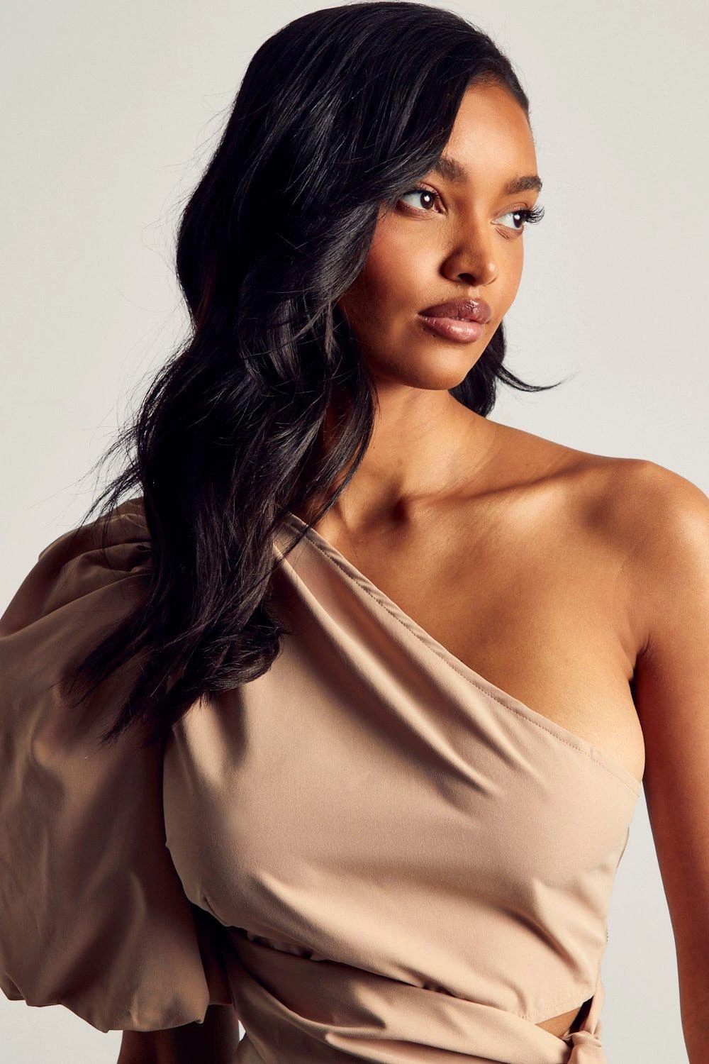 One Shoulder Extreme Puff Sleeve Top 2 One Shoulder Extreme Puff Sleeve Top - Image 2