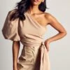 One Shoulder Extreme Puff Sleeve Top