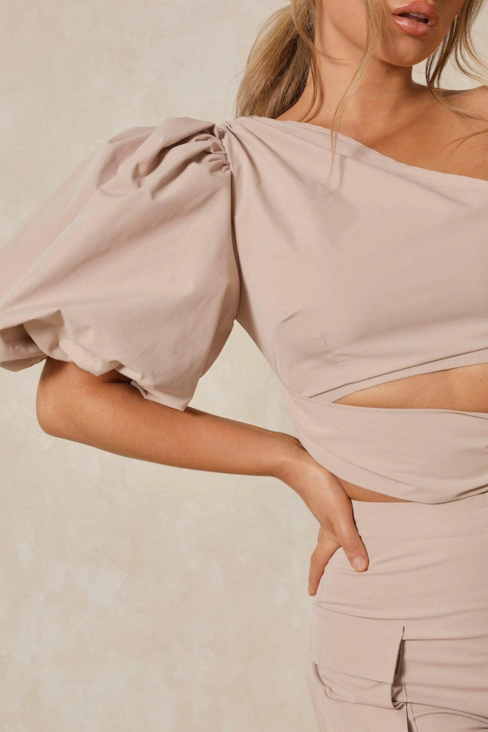 One Shoulder Extreme Puff Sleeve Top 6 One Shoulder Extreme Puff Sleeve Top - Image 6