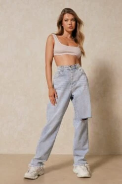 Ribbed Scoop Crop Top -Cheap Dress Store stone ribbed scoop crop top 3