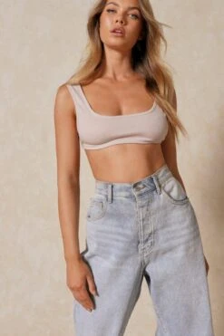 Ribbed Scoop Crop Top -Cheap Dress Store stone ribbed scoop crop top 4