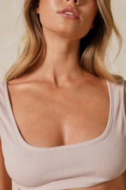 Ribbed Scoop Crop Top -Cheap Dress Store stone ribbed scoop crop top 5