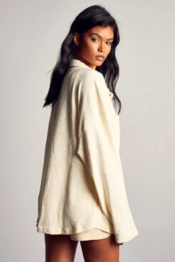 Towelling Oversized Shirt -Cheap Dress Store stone towelling oversized shirt 2