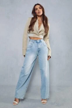 High Waisted Drop Pocket Baggy Jeans