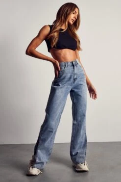 Miss Joslin Side Split Raw Hem Jean -Cheap Dress Store vintage wash miss joslin side split raw hem jean 3