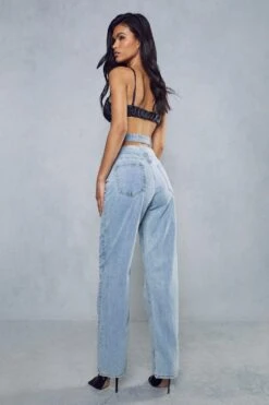 Wrap Detail Waistband Straight Leg Jean 8 Wrap Detail Waistband Straight Leg Jean -Cheap Dress Store vintage wash wrap detail waistband straight leg jean 2