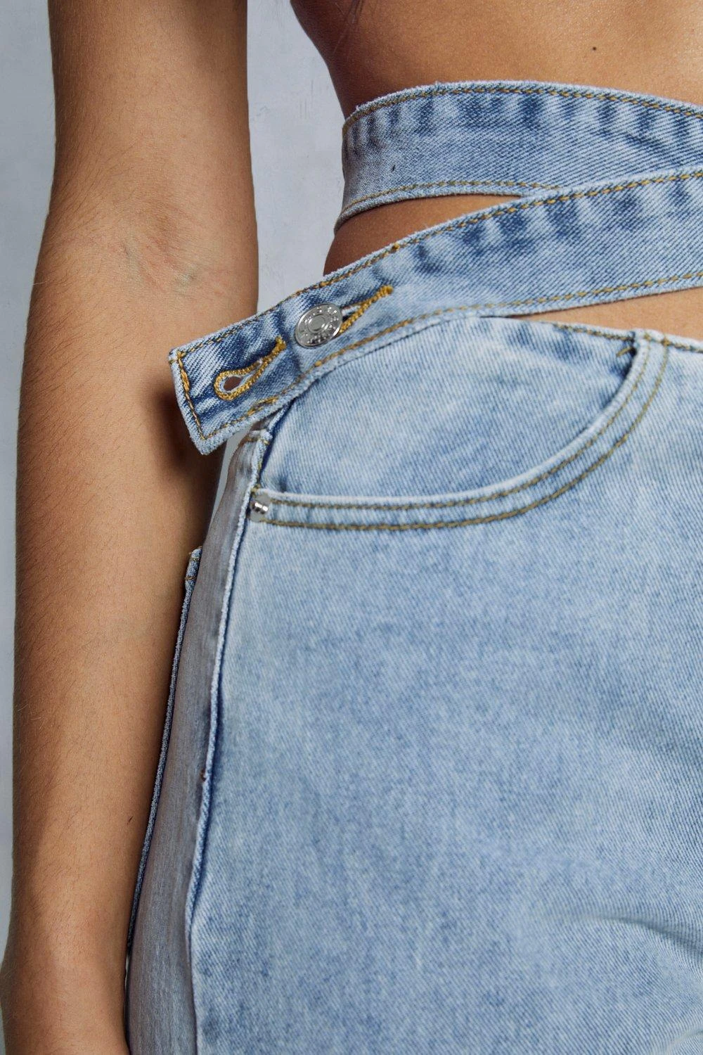 Wrap Detail Waistband Straight Leg Jean 6 Wrap Detail Waistband Straight Leg Jean - Image 6