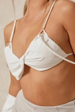 Twist Front Strappy Crop Top 10 Twist Front Strappy Crop Top -Cheap Dress Store white twist front strappy crop top 4